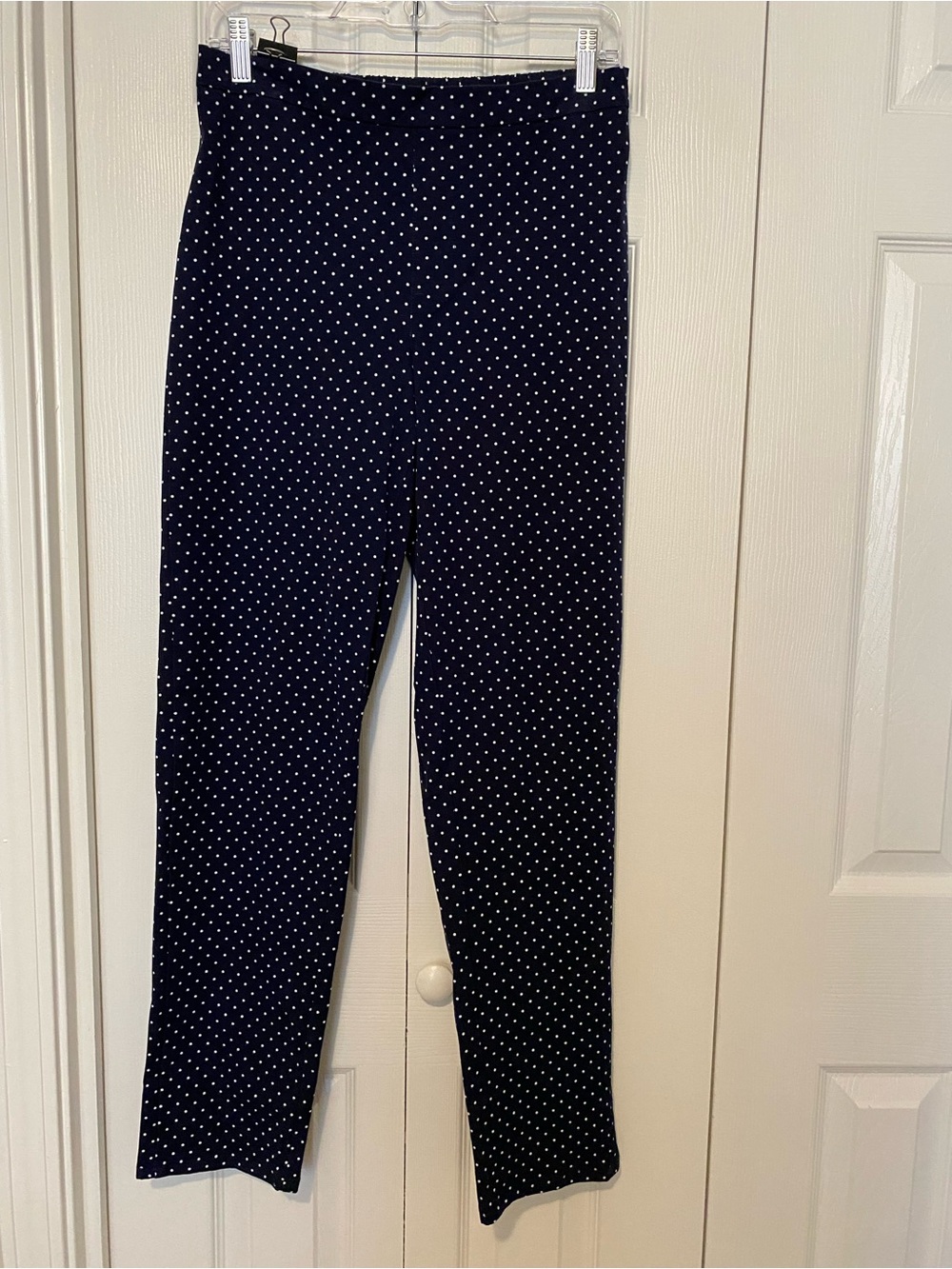 Isaac Mizrahi Navy Blue Polka Dot Cropped Pants